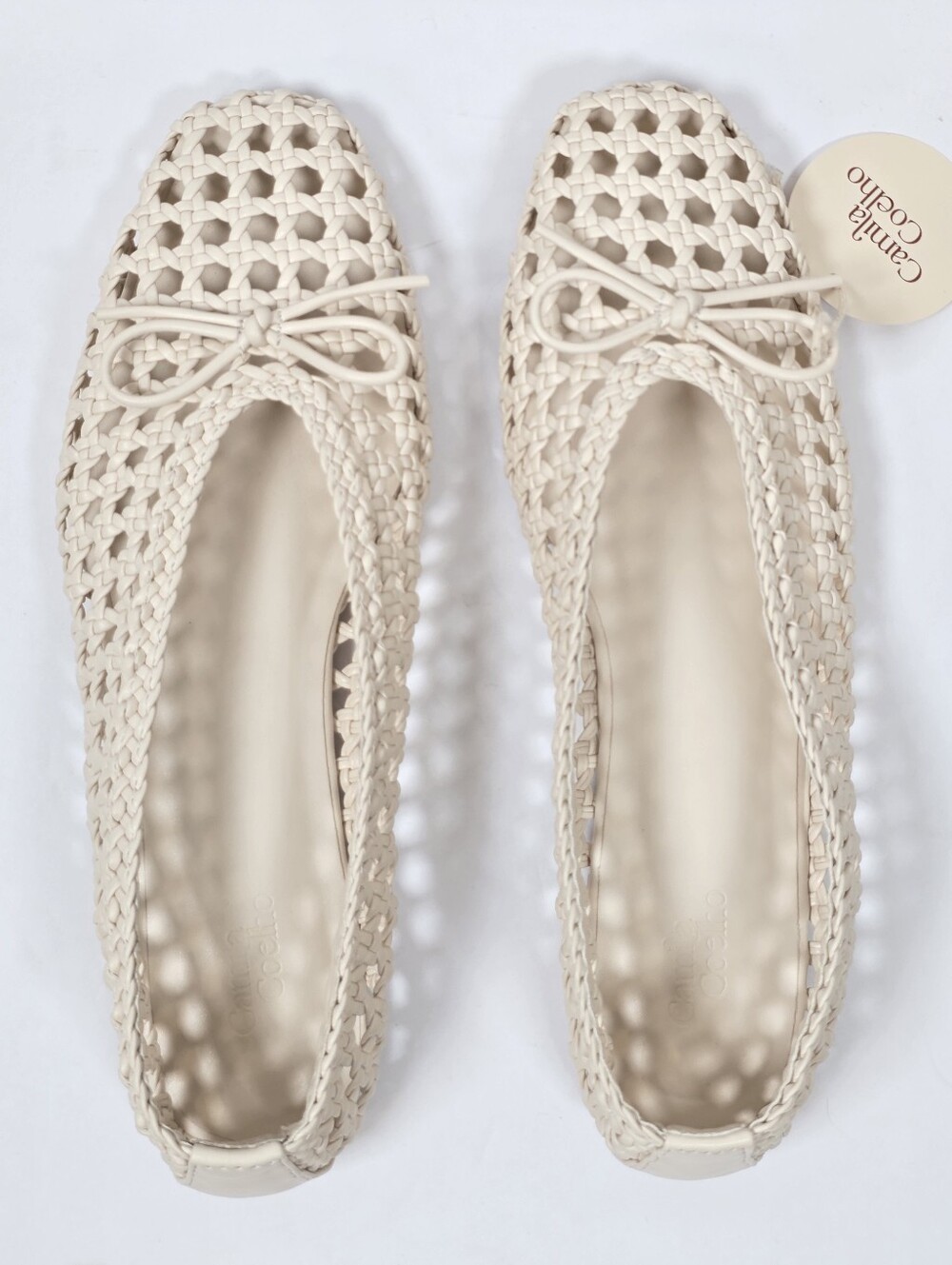 Camila Coelho Revolve Willow Woven Square Toe Euro Summer Ballet Flats Sz.8 - Picture 4 of 9